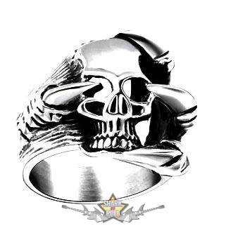 DRAGON CLAWS SKULL - Koponya karmokkal.. skull ring.  Steinless Steel. gyűrű