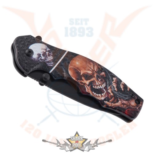 Death Skull. Knife with Red . L.20 m. KI. 9 cm. 774-9077.  hobby, bicska, tőr, dísztárgy