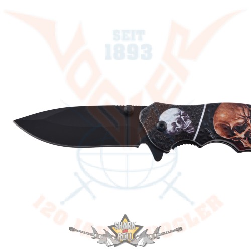 Death Skull. Knife with Red . L.20 m. KI. 9 cm. 774-9077.  hobby, bicska, tőr, dísztárgy