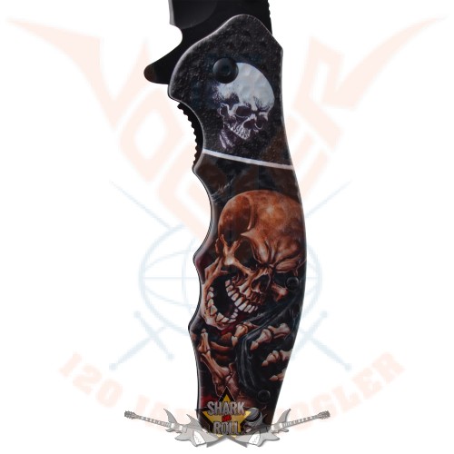 Death Skull. Knife with Red . L.20 m. KI. 9 cm. 774-9077.  hobby, bicska, tőr, dísztárgy