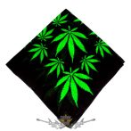   Cannabis - Black - kendő, bandana.  vékony nyári vászon kendő