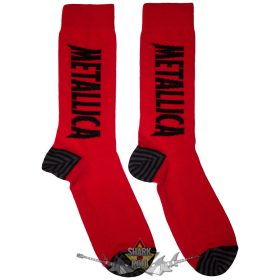   Metallica - Unisex Ankle Socks.  Stressed Logo (Red) (UK Size 6 - 11)    boka  zokni