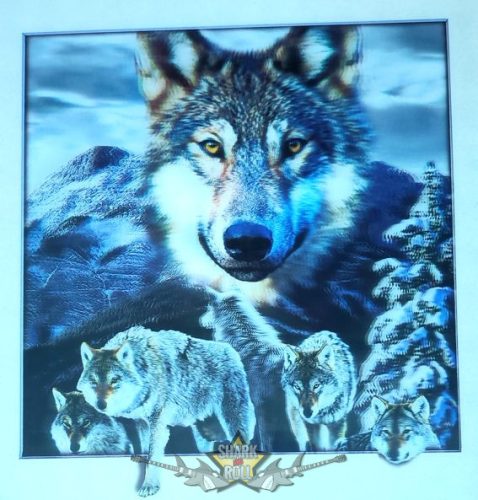 WOLF FAMILY.- Winter. 3D. 42.cm. nagy méretű 3D fali kép. 