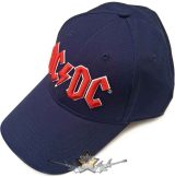   AC/DC - Baseball Cap Red Logo Puffi embléma. Navy Blue .   baseball sapka