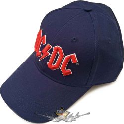 AC/DC - Baseball Cap Red Logo Puffi embléma. Navy Blue .   baseball sapka
