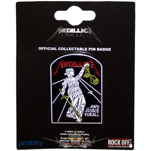 Metallica - Pin Badge.  And Justice For All Tombstone. import fém  jelvény