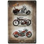   BIKER - Indian Motorcycle Metal Wall Sign.  20X30.cm. fém tábla kép