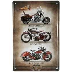 BIKER - Indian Motorcycle Metal Wall Sign.  20X30.cm. fém tábla kép