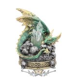   Kristály kripta. Crystal Crypt Green Dragon Figurine 11.5cm. világit  U2411.G6. fantasy dísz