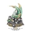 Kristály kripta. Crystal Crypt Green Dragon Figurine 11.5cm. világit  U2411.G6. fantasy dísz