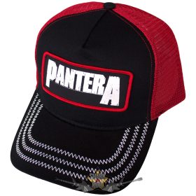   Pantera - Unisex Mesh Back Cap.  B&W Patch (Black & Red)  baseball sapka