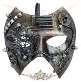   Steampunk - maszk Sötét. fekete, fém, textil díszítéssel. 17 x 17. cm. 842-1602.  álarc, maszk