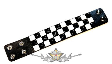 3 soros - szegecses. Black & White.   karkötő, csuklópánt. JVP.