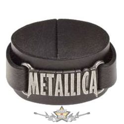 Metallica - Logo - bőr csuklószorító.   karkötő, csuklópánt