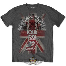   The Rolling Stones - Unisex T-Shirt.  North American Tour 1981 (Charcoal Grey) )   férfi zenekaros póló