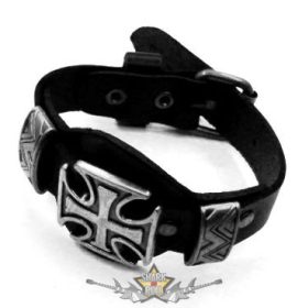   VASKERESZT - IRON CROSS. 2  fém dísszel . csuklószorító.  JVP.