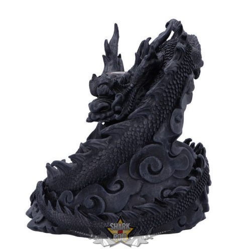 Heilong ázsiai ihletésű sárkányos visszafolyásos füstölő 17,5 cm. U6335X3.   gyertyatartó, füstölő tartó