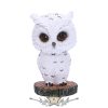 Bobble Feather White Horned Owl Bobble Head Figurine.. bólogatós  állat figura