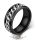 Láncgyűrű rozsdamentes acélból. Fekete - ezüst. Embedded Chain Link Ring Silver.   Acélgyűrű. 