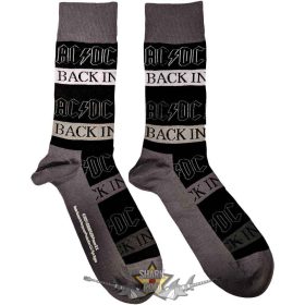   AC/DC - Unisex Ankle Socks. Back In Black (Black) (UK Size 7 - 11)    boka  zokni