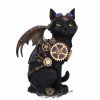 BLACK CAT - Macska figura. Feline flight. 23. cm. D5415T1.  fantasy figura