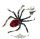 Pók - Spider. bross - gyönggyel. nagy piros kristály díszít.  valósághű pók 