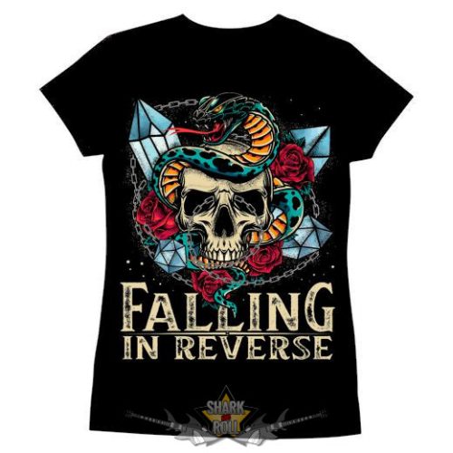 FALLING IN REVERSE - Snake Skull Rose.  női póló