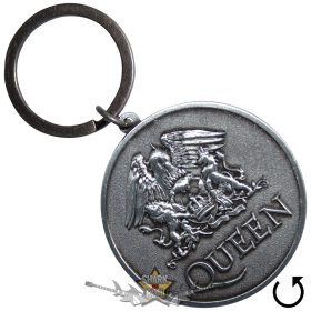   Queen - Keychain.  Silver Crest Double Sided (Double Sided).  QUKEY09.   import fém kulcstartó