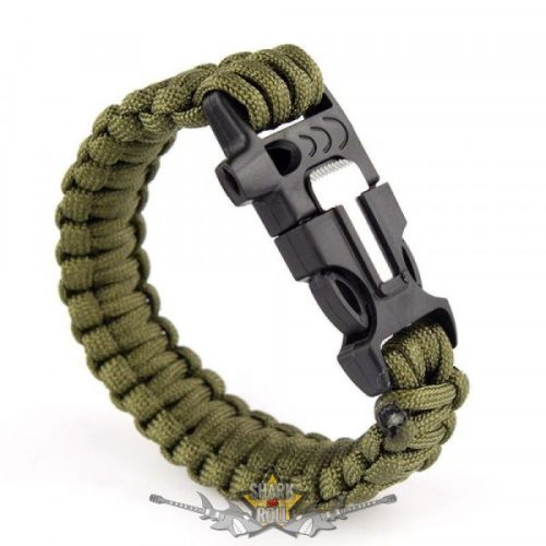 3 az 1-ben paracord karkötő ARMY GREEN . GAD.1678.   karkötő, csuklópánt