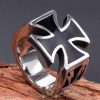 Iron cross - Crusader cross ring . Steinless Steel. gyűrű