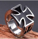 Iron cross - Crusader cross ring . Steinless Steel. gyűrű