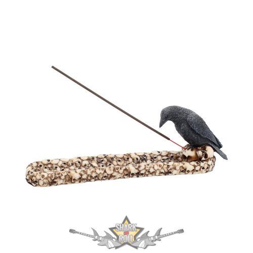 Raven Skull Incense Holder 25cm.  NEN2836.  illatosító,  mécses tartó