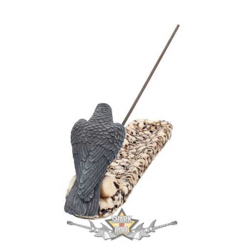 Raven Skull Incense Holder 25cm.  NEN2836.  illatosító,  mécses tartó