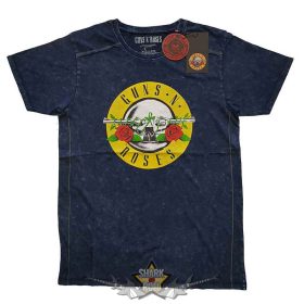   Guns N Roses - Unisex T-Shirt.  Classic Logo (Navy Blue) (Wash Collection)  férfi zenekaros póló
