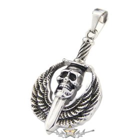   Öngyilkos osztag Darts Wings Dagger medál.   Stainless Steel. JEG.    nyaklánc, medál