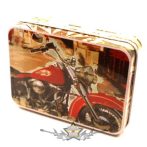   ROUTE 66 - MOTOROS - BIKER Design. 1. fém doboz, dohány, apró cikk tartó
