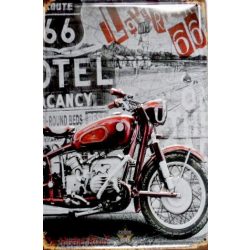 ROUTE 66 - ROUND BEDS -  Metal Sign.  20X30.cm. fém tábla kép
