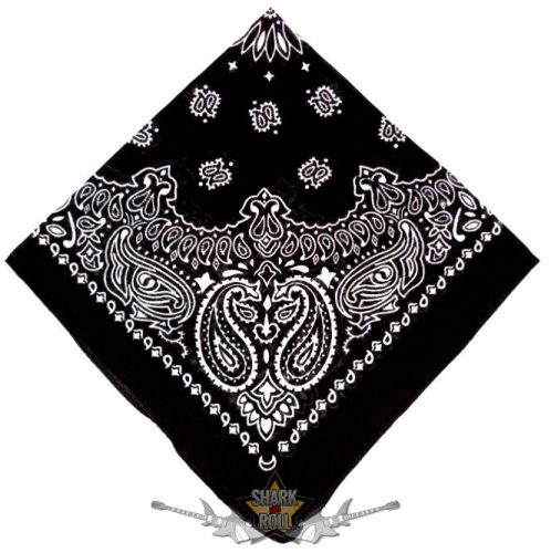 CLASSIC BANDANA - Black - kendő, bandana.  vékony nyári vászon kendő