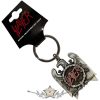 Slayer - Keychain.  Silver Eagle  (Oxidised Chrome Relief With Red Highlights)  import fém kulcstartó
