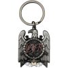 Slayer - Keychain.  Silver Eagle  (Oxidised Chrome Relief With Red Highlights)  import fém kulcstartó
