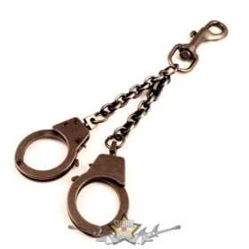   Karabiner.  Bilincs design. antikolt bronz.  fém kulcstartó. JVP.