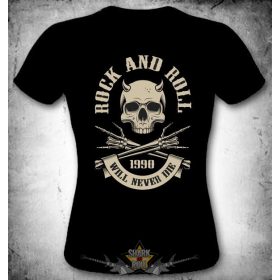 ROCK N ROLL - WILL NEVER DIE.  MT.424.   női póló