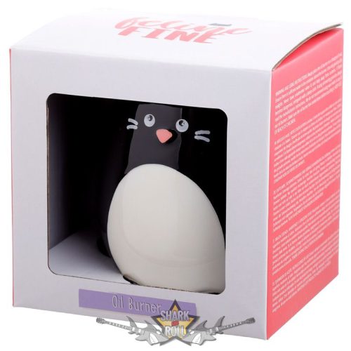 BLACK CAT - Aromalámpa, Kerámia - Feline Fine Macska Formájú. OB379.  füstölőtartó, gyertyatartó