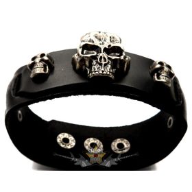 Koponyás - 3 koponya. JVPT. karkötő, csuklópánt. 