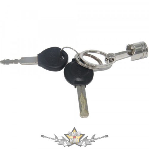 Dugattyús kulcstartó. GAD 1901. fém kulcstartó