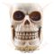 Tea light holder skull - fehér színű, fényes. 839-9905.  gyertya tartó, mécses tartó