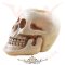 Tea light holder skull - fehér színű, fényes. 839-9905.  gyertya tartó, mécses tartó