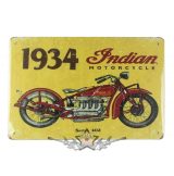   BIKER -  Indian motorcycle. 1934. biker tin metal sign.  20X30.cm. fém tábla kép