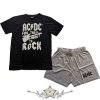 AC/DC - Unisex Summer Pyjamas: For those about to rock.  Guitar.    pizsama, szabad idő ruha