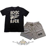   AC/DC - Unisex Summer Pyjamas: For those about to rock.  Guitar.    pizsama, szabad idő ruha